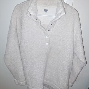 American Eagle Women's Cozy Cream Sherpa Jacket